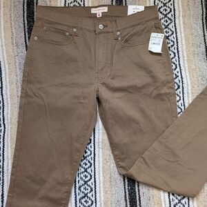 NWT Lucky Brand 121 Slim Straight Pants | Bark Color | 32x30